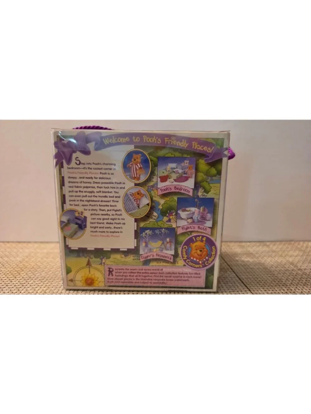 new 1998 MATTEL WINNIE THE POOH BEDROOM PLAYSET COMFY CORNERS FRIENDLY PLACES